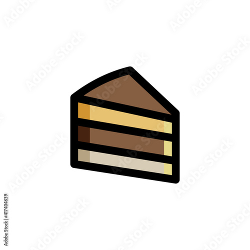Sweet Birthday Cheese Cake Foods Icon Logo Vector Illustration. Outline Style.
