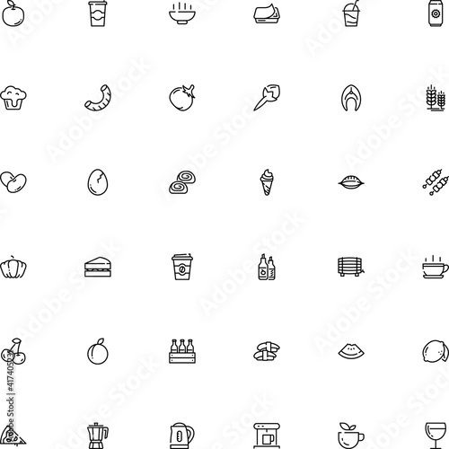icon vector icon set such as: plate, hand drawn, mayonnaise, veggie, fillet, rye, soup, shish, mocha, soda, haricot, illustrator, person, spice, pepperoni, macro, muffin, freshness, noodles, 4 pack