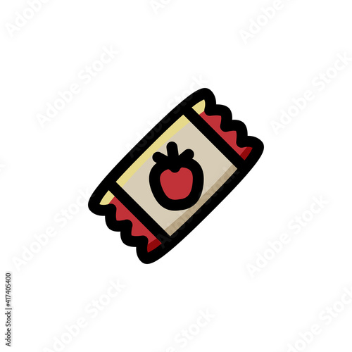 Tomato Sauce Foods Icon Logo Vector Illustration. Outline Style
