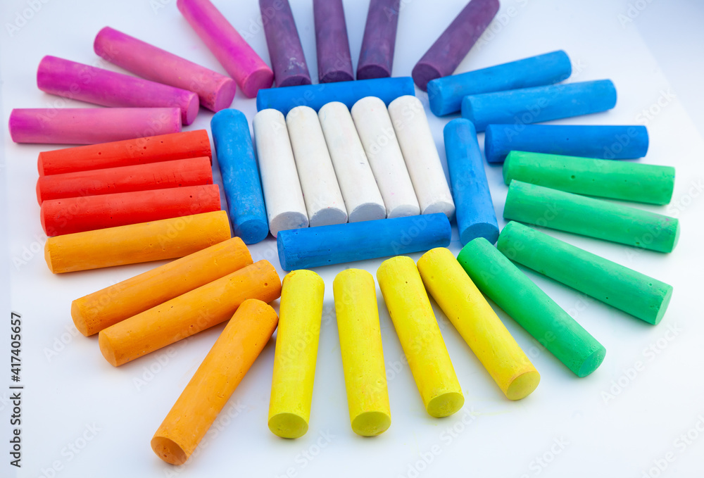 Premium Photo  Color chalk stick on isolated white background
