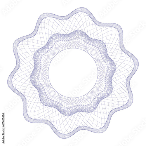 Watermark ,Guilloche rosetta  , design for  background for certificate, 