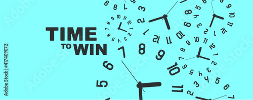 Time to win sign on white background