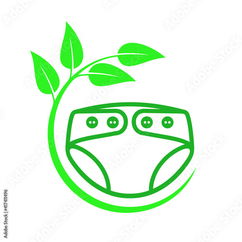 illustration of eco-friendly baby diapers.
