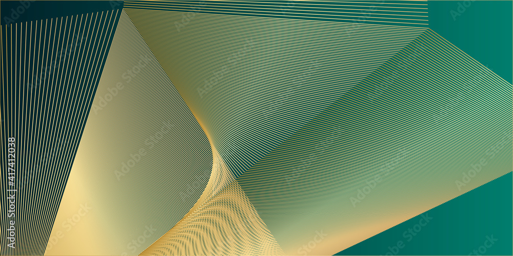 Luxury green background combine with glowing golden lines for business presentation background. Overlap layer textured background Luxury green background combine with glowing golden lines for business presentation background. Overlap layer textured background