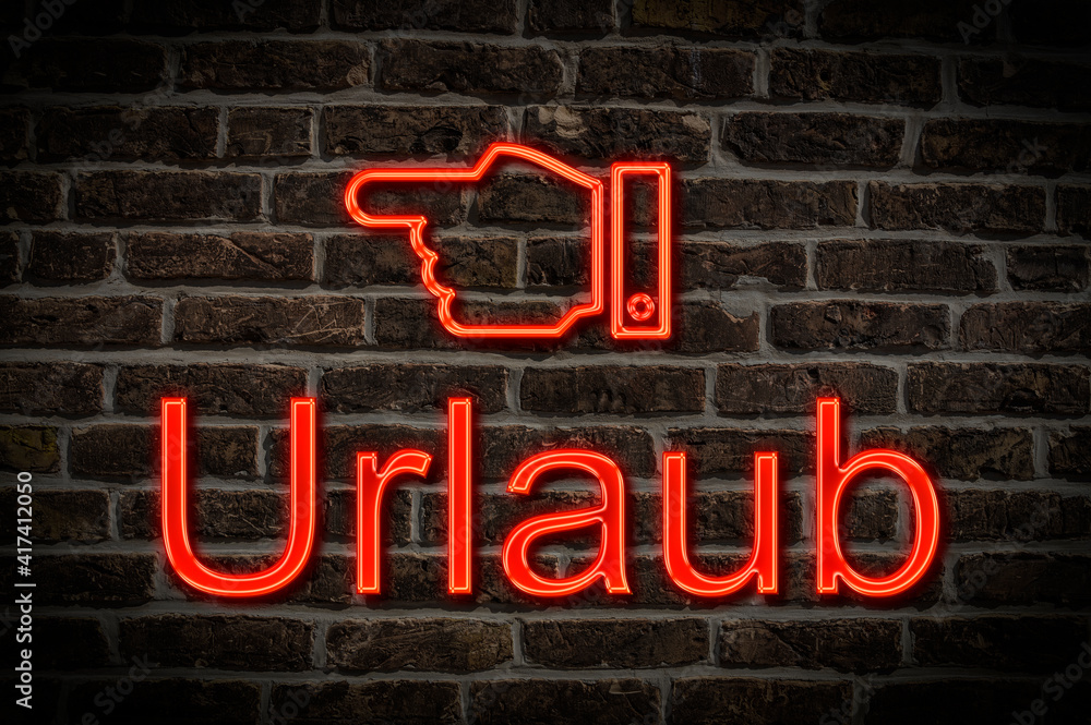 Obraz premium Leuchtreklame Urlaub