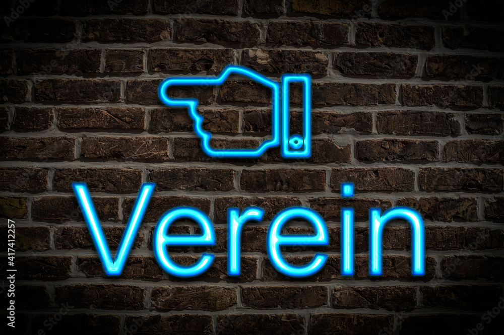 Fototapeta premium Leuchtreklame Verein