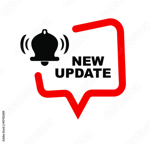 New update sign on white background