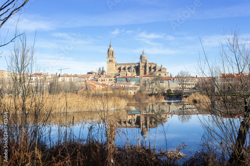 Beautiful view of the historic city of Salamanca with New Cathedral