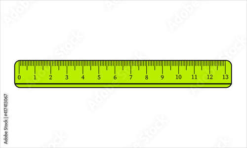 Yellow ruler icon. Simple illustration of ruler vector icon for web design isolated on white background. Education theme vector illustration for sign, stamp, logo, label, icon, poster