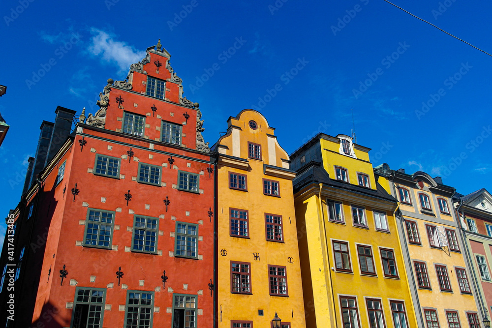 Colorful buildings in Gamla Stan, Stockholm, Sweden