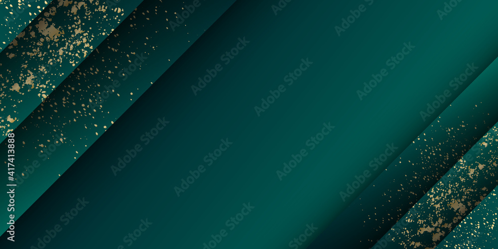 Modern dark green and gold glitter abstract background. Abstract ...