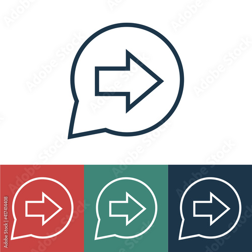 Line icon chat with right arrow