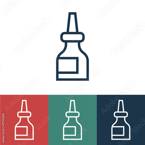 Linear vector icon with nasal drops