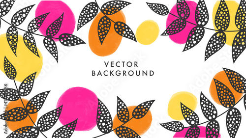 Plantilla vectorial en diseño moderno, abstracto y primaveral con espacio para texto o emblema empresarial, útil para redes sociales, marcos, tarjetas de invitación.
