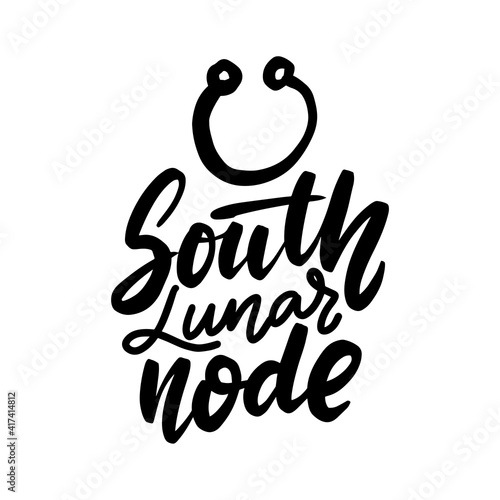 South Lunar Node, astrology natal birth chart symbol.  photo