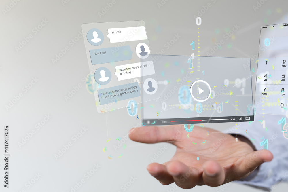 media develop interface web application in hand media develop interface web application in hand