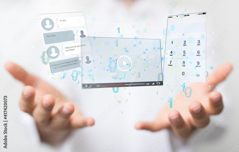 virtual develop interface web application in hand virtual develop interface web application in hand