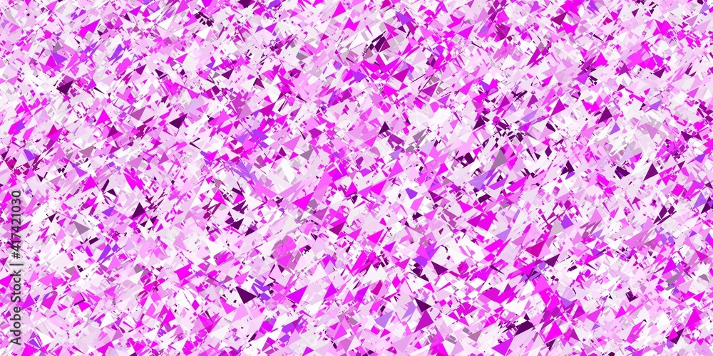 Light purple, pink vector background with triangles.