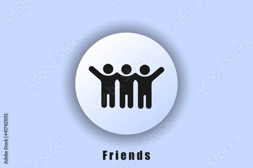 Group, friendship icons. Friends vector men icons. Best Friend logo. User interface icon. White web button. Vector ESP10