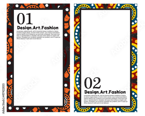 Colorful Abstract Banner Template with aboriginal art style for Web Design, Landing page, and Print Material
