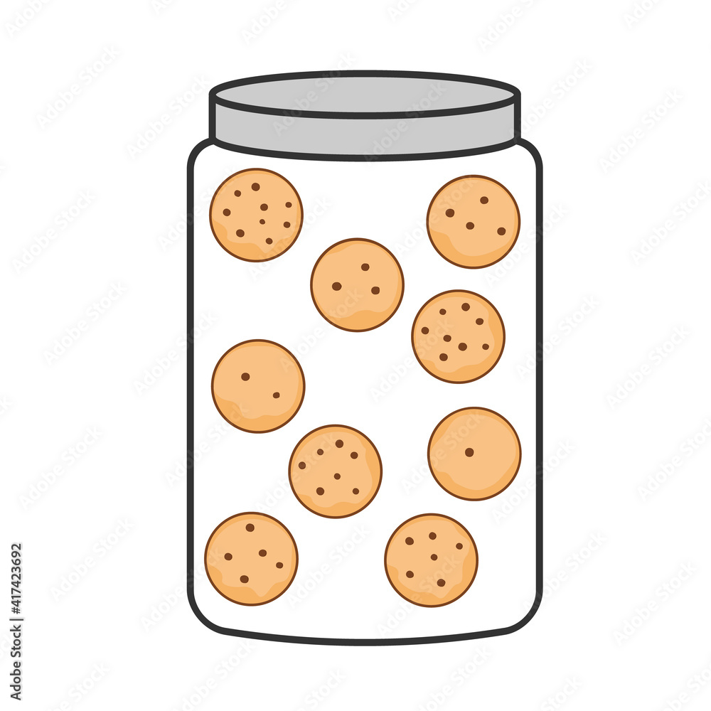 Cookie reward jar icon. Clipart image isolated on white background Cookie reward jar icon. Clipart image isolated on white background
