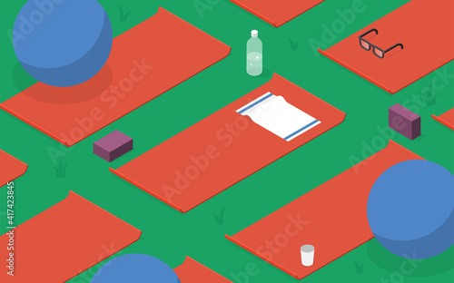 Outdoor Workout Isometric Illustration