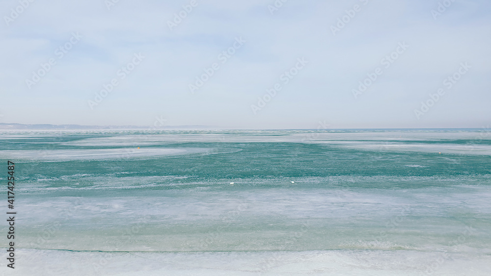 A background created by nature. The frozen sea.