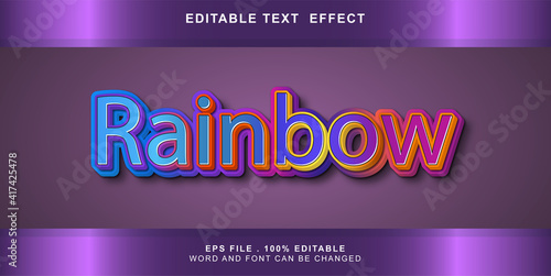 rainbow text effect editable