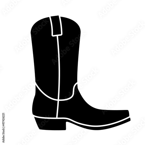 Mexican boots glyph icon. Clipart image isolated on white background