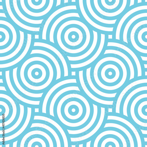 Seamless pattern with blue circles