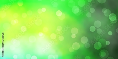 Light Green vector layout with circles.