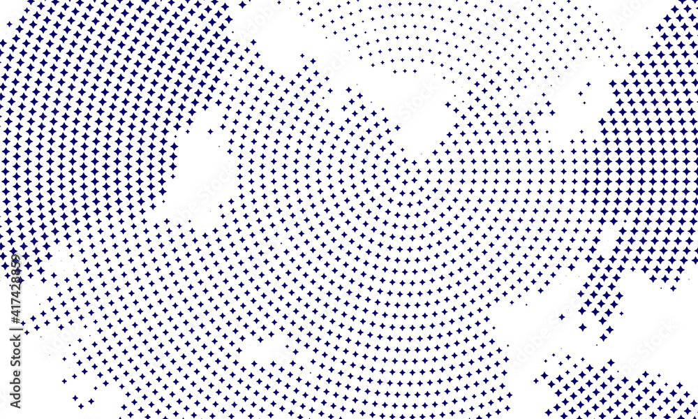 Fototapeta premium Halftone texture with blue dots. Minimalism, vector. Background for posters, websites, business cards, postcards, interior design.