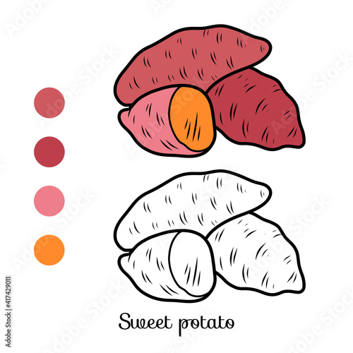 Coloring book for kids, Sweet potato