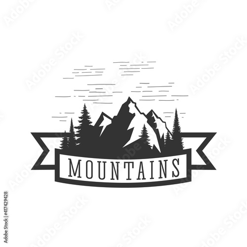 Mountain logo. Vector illustration.