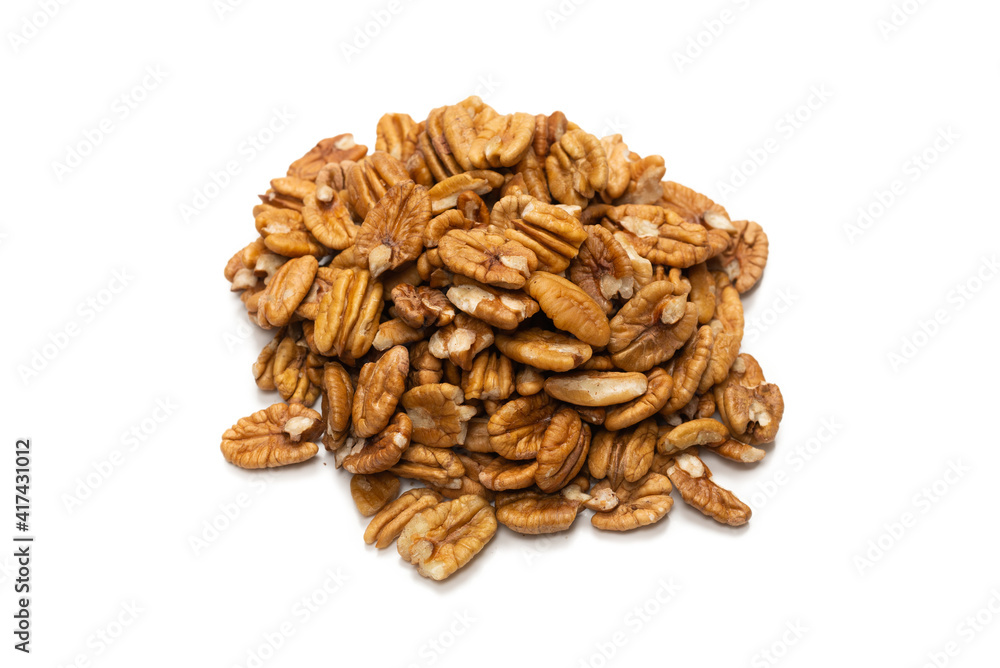 Pecan-nut isolated on white background. Pecan-nut isolated on white background.