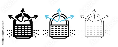 Air purifier machine icons. Editable line shapes. Home device for air purification filtering. Simple line Air Purifier icon for templates, web design, logo and infographics.