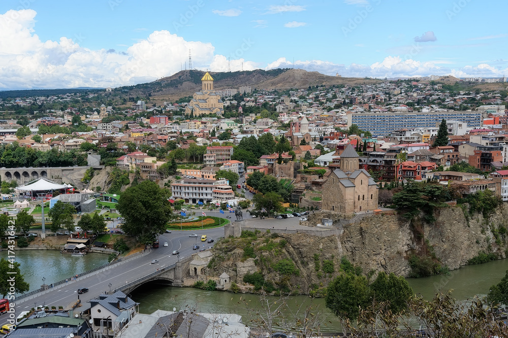 Tbilisi downtown cityscape in Georgia