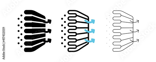 Air cleaner filter icons. Editable line shapes. Icon for air purification filtration. Simple line Air Cleaner icon for templates, web design, logo and infographics.