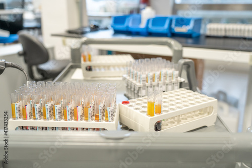 laboratory doing tests for vaccine blood collection and hematology analytics