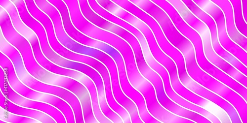 Light Purple, Pink vector pattern with curved lines.