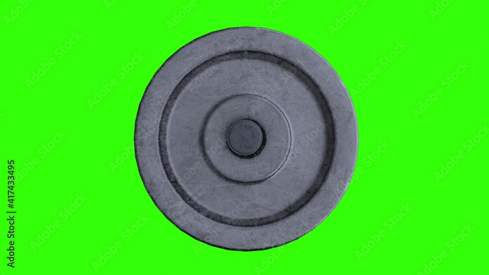 Gym dumbbell spinning on a green screen - chromakey background, loop Gym dumbbell spinning on a green screen - chromakey background, loop