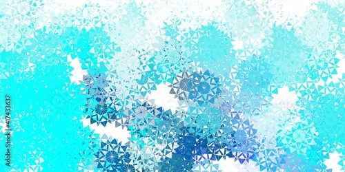 Light pink, blue vector layout with beautiful snowflakes.