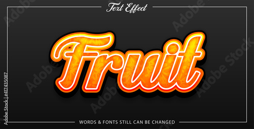 Editable text effect fruit