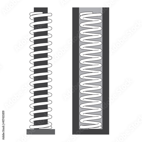 Metal coil  springs . Spiral Flexible Wire. Metal Spiral. coil spring isolated on white background vector