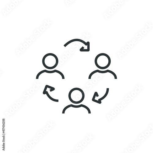 Collaboration icon. Connection, cooperation, friendship sign. 