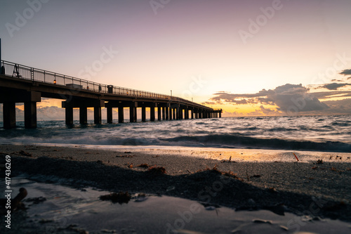 sunset on the beach summer sky cute beautiful place vacation bridge pier sea florida 