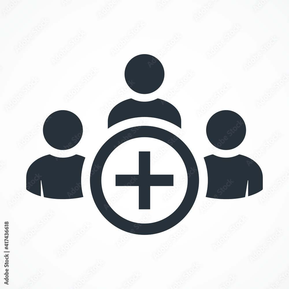 Add new friend, customer, follow symbol. People Icon Work group Team Vector Add new friend, customer, follow symbol. People Icon Work group Team Vector