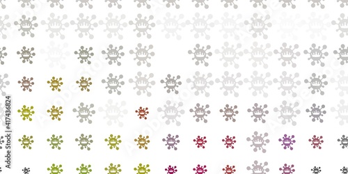 Light Gray vector pattern with coronavirus elements.