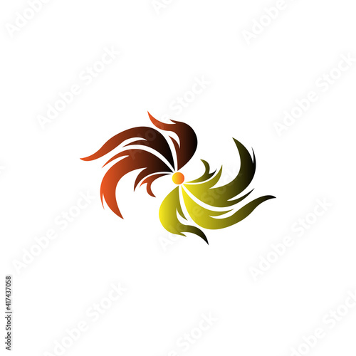 phoenix bird tail design logo