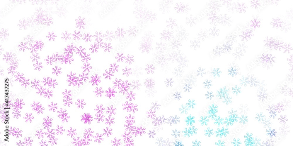 Light pink, blue vector abstract pattern with leaves. Light pink, blue vector abstract pattern with leaves.